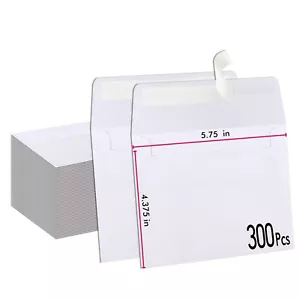 300PK White Paper Envelopes Self Seal A2 4.375x5.75 inch Invitation Envelope 4x5 - Picture 1 of 9