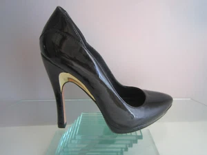 NEW Alice + Olivia Black Patent Leather Platform Pumps Size 37.5 Us 7-7.5 - Picture 1 of 12