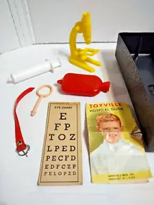 Vtg Hasbro Doctor's Black Bag Medicine Water Bottle Eye Chart Microscope Playset - Picture 1 of 14