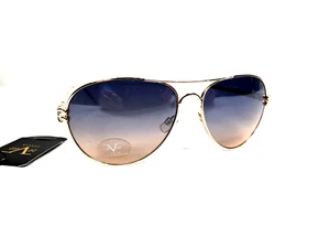 NEW 19V69 Italia Camila Aviator Sunglasses Gold Metal Black Lenses V1969 - Picture 1 of 7