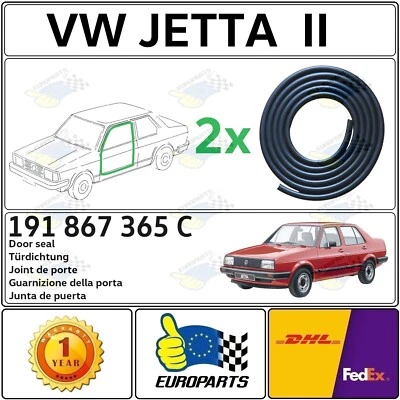 Juego de 2 impermeables sello puerta Volkswagen Jetta II MK2 2 puertas 83-92 191867365C Foto 1 de 4