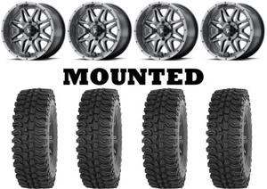 Kit 4 Frontline BDC Tires 23x9.5-14 on MSA M26 Vibe Machined Wheels 550 - Picture 1 of 5