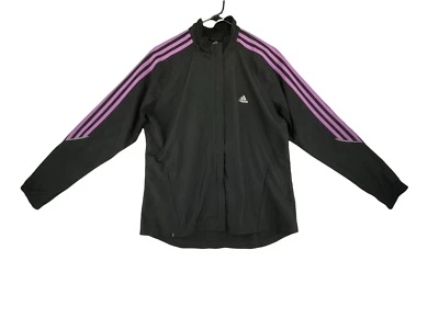 Chaqueta Adidas Mujer Talla L Negra con Rayas Púrpura Clima365 4 Bolsillos  Foto 1 de 4