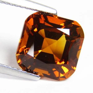 4.99Cts Excellent Natural Citrine 10mm Square Cut Loose Brazil Gemstone Ref-VDO - Picture 1 of 5