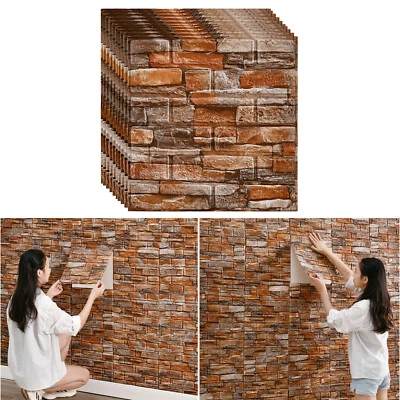 3D Tapete Wandpaneele Selbstklebend Ziegel,Steinoptik Wasserdicht Wandaufkleber - Bild 1 von 4