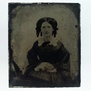 Bella Giovane Donna Seduta Ambrotype c1860 Antica Foto 1/6 Donna Ragazza H652 - Foto 1 di 2