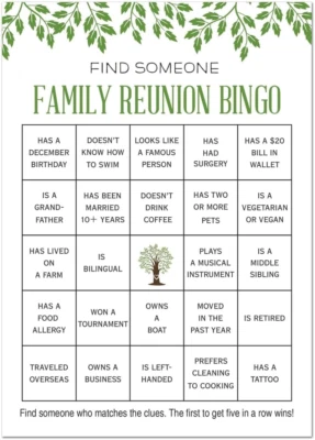 Juegos de Bingo Invitationhouse Find Someone Family Reunion - Juego de 24 Foto 1 de 4