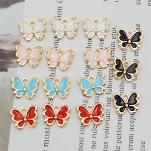 20 piezas Lotes Mixtos Esmalte 13x11mm Dijes Mariposa Colgante Joyería Hágalo usted mismo Hallazgos - Imagen 1 de 8