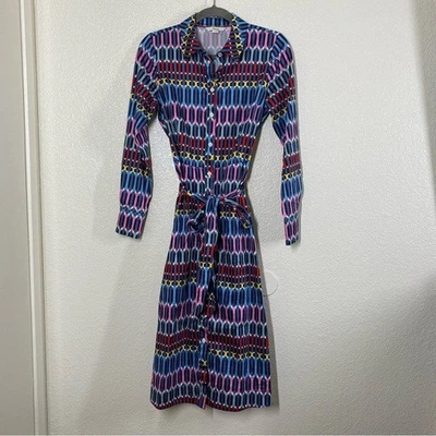 Vestido camisero midi manga larga estampado multicolor Isadora talla 6 R Boden para mujer Foto 1 de 4