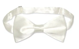 Pajarita BIAGIO 100 % SEDA LISA COLOR MARFIL BLANCO ROTO para hombre para traje de esmoquin - Imagen 1 de 2