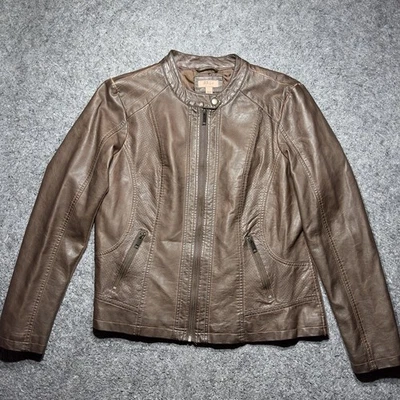 Style & Co Women's Sz L Brown Full Zip W/ Pocket Jacket - Image 1 of 4