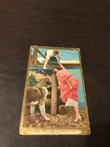 UMORISMO - CARTOLINA POSTALE - ORA VORREI ESSERE A CASA CON TE! - DATA TIMBRATA 1910 - Foto 1 di 2