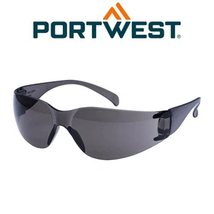 Portwest PW32 Wrap Around Spectacles Safety Goggles Dark Glasses Eye Protection - Picture 1 of 10