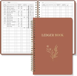 Accounting Ledger Book - Expense Tracker Notebook for Home Budget Russet  - Picture 1 of 7