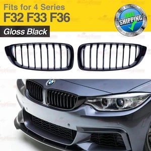 Auto Frontgrill Kühlergrill für BMW 4 Serie F32 F33 F36 2013-19 GLÄNZEND SCHWARZ - Picture 1 of 10