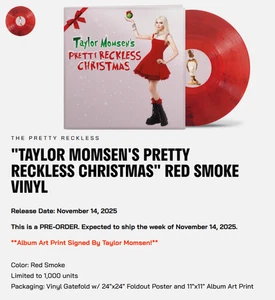 Taylor Momsen Pretty Reckless Christmas Red Vinyl SIGNED Insert /1000 - Presale - Bild 1 von 2