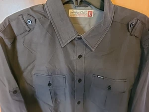 Sovereign Code*Shirt Mens XL* Black Button Up Roll Tab*Long Sleeve *Cotton Blend - Picture 1 of 12