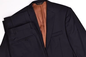 Jos A Bank Joseph Slim Fit Black Herringbone Suit 38R Pants 33x30 - Picture 1 of 19