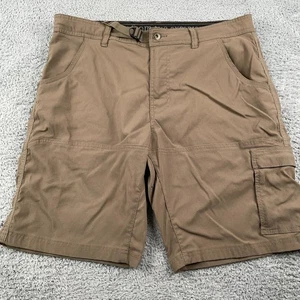 Prana Shorts Mens 34 Brown 10" Stretch Zion Belted Cargo Hiking Performance - Picture 1 of 10