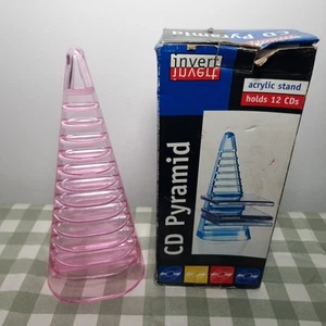CD Pyramid Acrylic CD Stand Pink Invert with Box - Picture 1 of 7