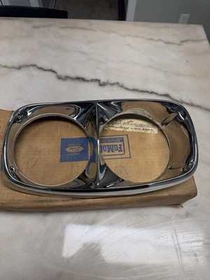 NOS OEM Ford 1966 Galaxie 500 Headlight Bezel LH Door Chrome Trim XL LTD - Image 1 of 4