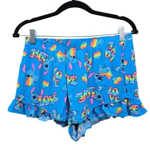 Stitch Disney Pride Regenbogen Schlaf Booty Shorts Damen kleine Rüschen leicht  - Bild 1 von 10