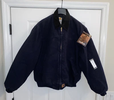 Carhartt Santa Fe Jacket Quilt Lined Mens LARGE J14 MDT Midnight Blue NWT - Image 1 of 4