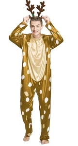 IKALI Costume Uomo Renna Tuta Adulto Animale Body Halloween M/L Nuovo - Foto 1 di 15