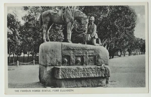 Sudáfrica - Puerto Elizabeth, estatua de caballo - postal temprana - Imagen 1 de 2