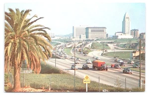 Neuer Hollywood Freeway San Fernando Valley alte Autos Gebäude Palme nicht verschickt - Bild 1 von 2