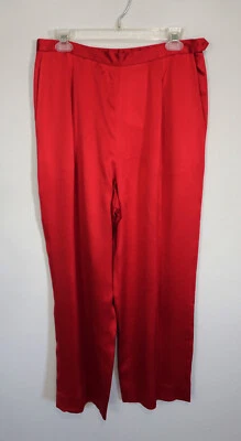 Pantalones de mujer DONCASTER DD Collection rojos 100 % seda talla 14 Foto 1 de 4