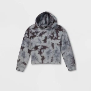 Kids' Fleece Raw Edge Boxy Hoodie - art class Charcoal Gray M - Picture 1 of 1