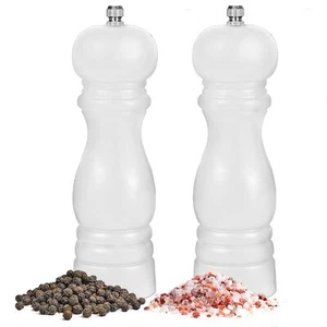 Salt and Pepper Grinder Set of 2 - Wood and Mill with Adjustable Coarseness - Picture 1 of 7