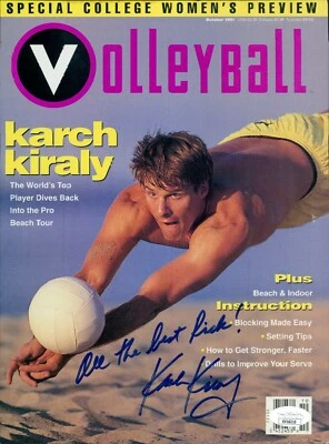 Karch Kiraly Volleyball Player Signed 8x11 Magazine Cover Page JSA Authenticated - Image 1 of 2