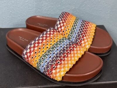 Rag &Bone Bailey Sandals Women’s Slides Size 5 Multi Color Knit MSRP $325 - Image 1 of 4