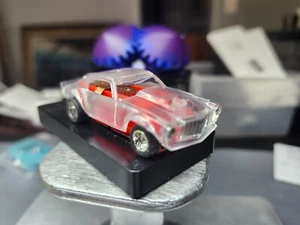 RED T-DASH CHASSIS WITH CLEAR CAMARO BODY HO SLOT CAR. BOTH NEW - Picture 1 of 3
