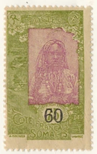 1923-27 -Timbre Neuf surchargé-Côte des Somalis-Colonies -stamp..Yt.112 - Imagen 1 de 2