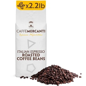 Granos de café espresso italianos tostados Caffe Mercanti - bolsa de 2,2 lb - Imagen 1 de 4