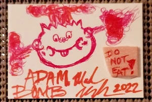 ADAM BOMB DOODLE SKETCH CARD CUSTOM PARODY ART GPK GARBAGE PAIL KIDS (1/1) RARE - Picture 1 of 4