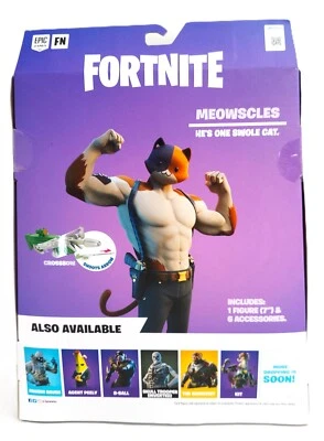 RARE RATED #1 FORTNITE MEOWSCLES BRAWLERS 7" Figure & WEAPONS LEGENDARY, NIB! - Image 1 of 4