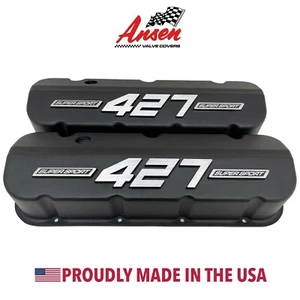 Big Block Chevy 427 Super Sport Tall Valve Covers Black with Raised Logo - Ansen - Foto 1 di 8