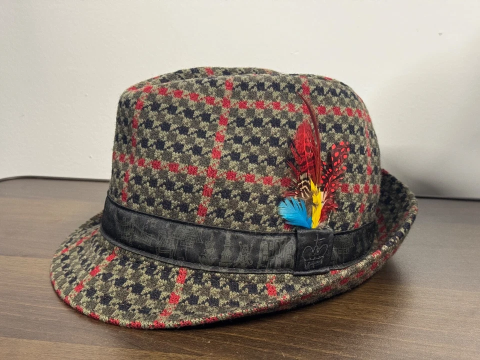 RARE Kangol Stereo London Big Ben Paris DJ Player Trilby Tweed  Hat Fedora M NEW - Image 1 of 4