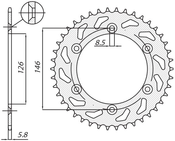REAR SPROCKET 808 47 FOR SUZUKI DRZ 400 00-09 (JTR808.47) (CHAIN 520) (80847JT - Image 1 of 1