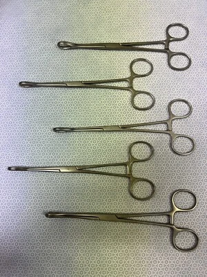 Juego de 5 pinzas de sujeción de esponja Jarit 114-102 Foerster mandíbulas dentadas rectas de 7" Foto 1 de 4