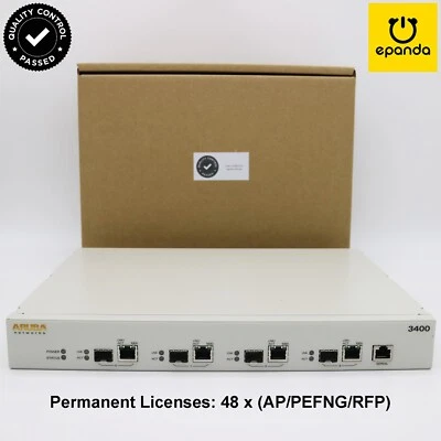 HPE Aruba 3400 (RW) JW720A Wireless Controller Unrestricted Lic 48(AP/PEFNG/RFP) - Image 1 of 4