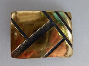 ABSTRACT MODERNIST BRASS HIPPIE BELT BUCKLE! VINTAGE BTS 1978 USA! - Picture 1 of 2