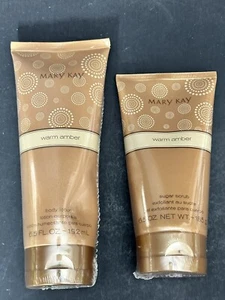 Loción corporal y exfoliante de azúcar Mary Kay ámbar cálido sellado 6,5 OZ cada uno - Imagen 1 de 2