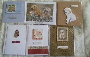 Labrador (Yellow) Dog Themed Greeting cards. Handmade (Pack of 6)
