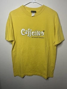 Vintage 90s Caffeine Records Natural Stimulant Short Sleeve Shirt Adult Medium - Bild 1 von 10