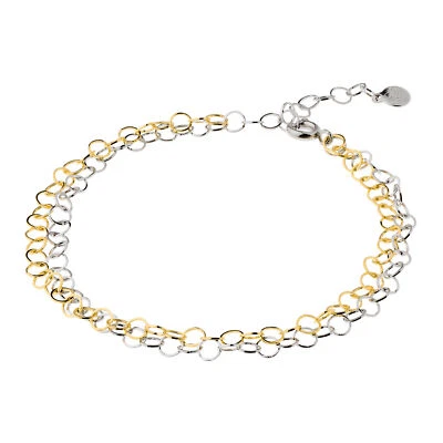 Ernstes Design Armband A502 Armband Edelstahl vergoldet poliert 2 fach mit Feder - Bild 1 von 3